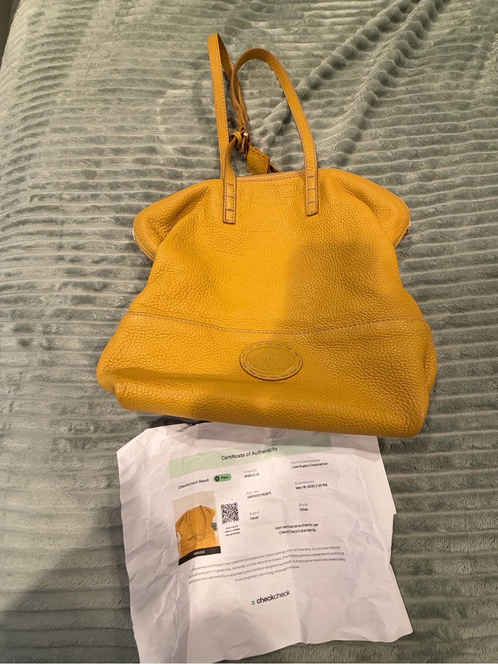 Fendi 2bag leather tote